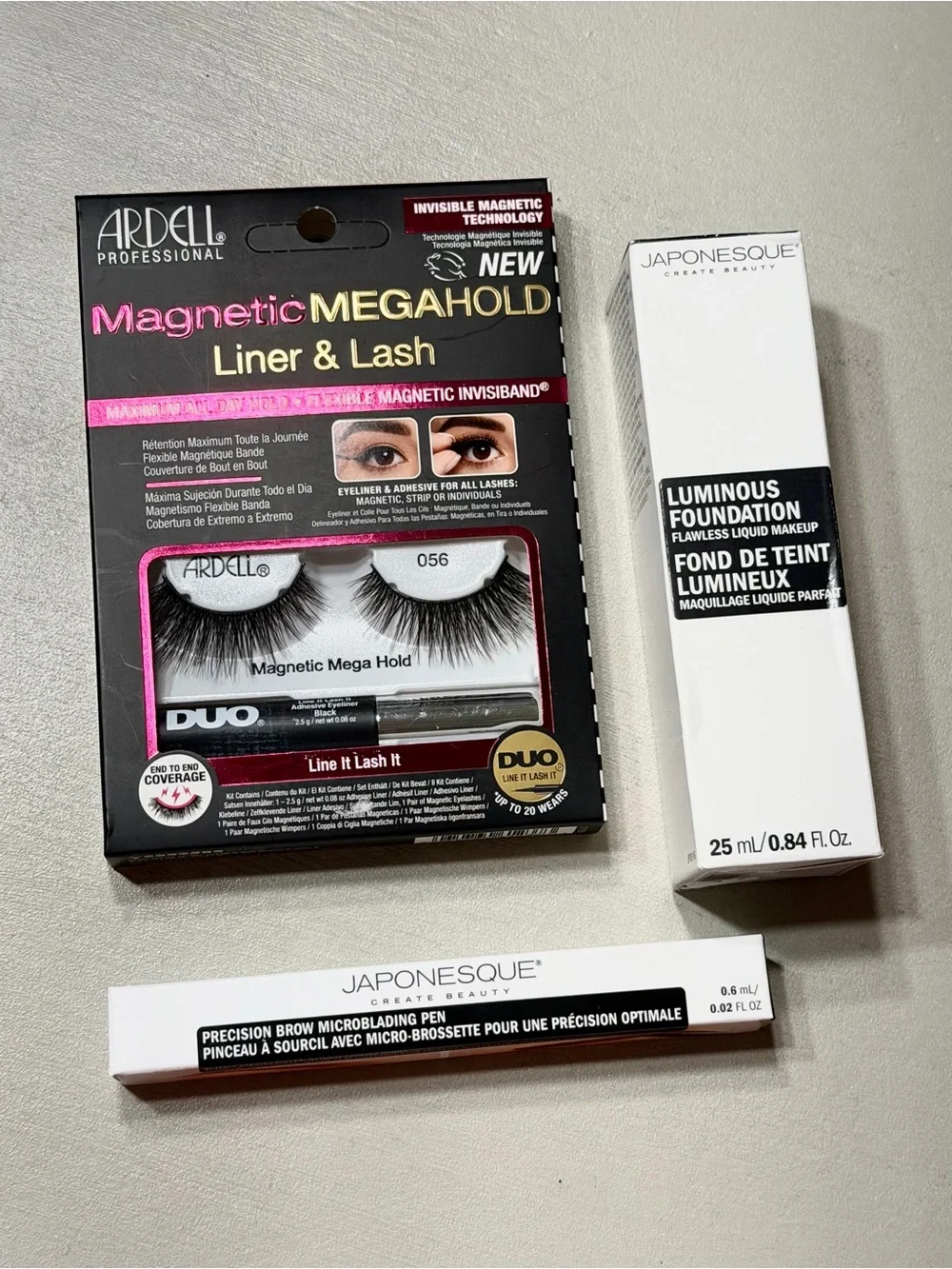 Japonesque Bundle Foundation & Brow Pen with Ardell Magnetic Lashes with Liner